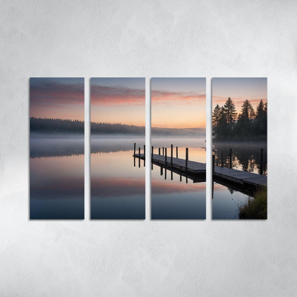 The Tranquil Horizon Of Still Waters Oil Paintings Frame