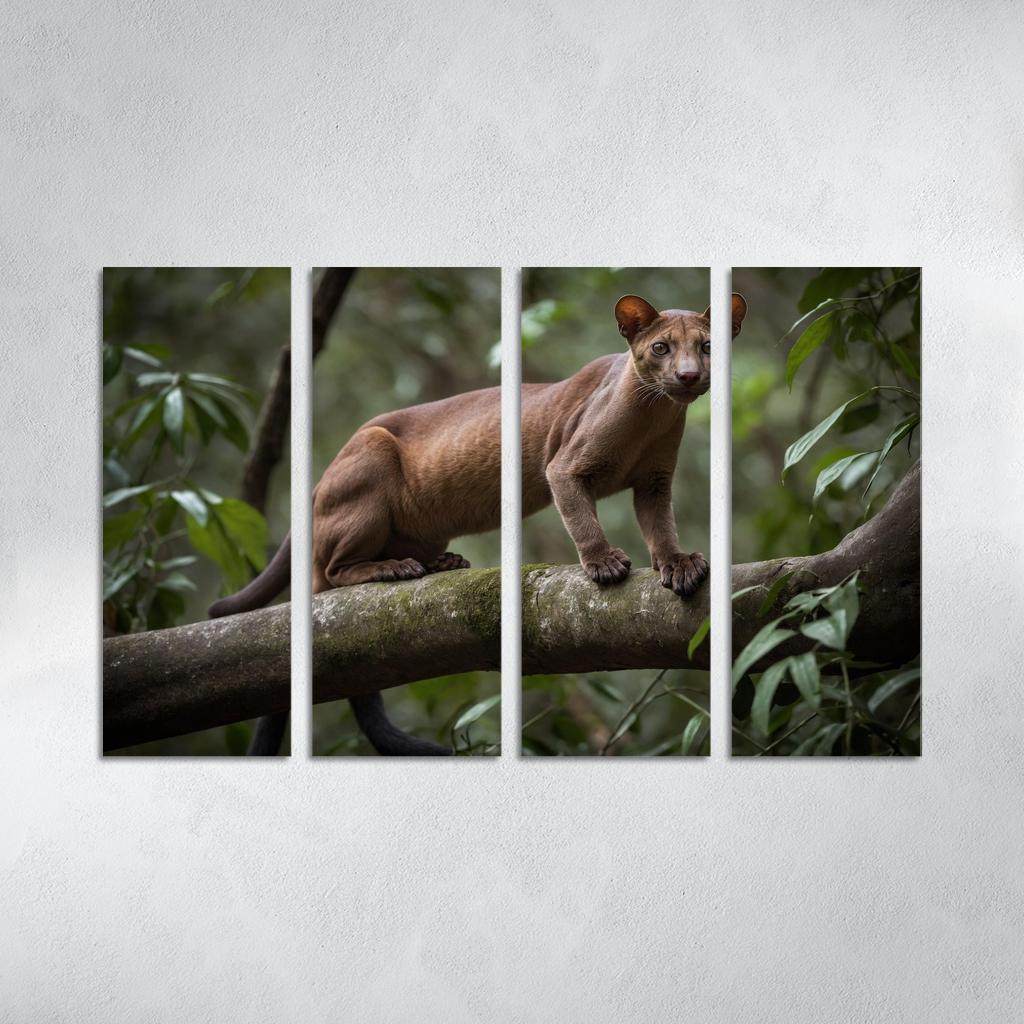 The Unique Fossa In Madagascar's Forests Framed Paintings