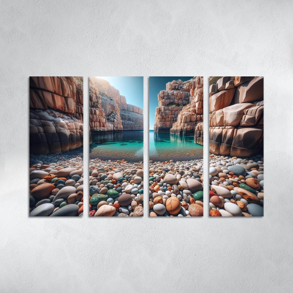 Pebble Beach Cove Unique Geological Marvel Custom Paintings Frame