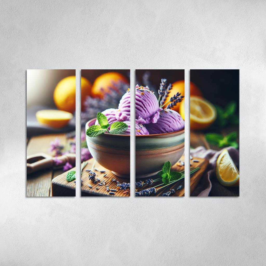 Lavender Lemonade Sorbet 4 Piece HD Modern Canvas Panels-Original Frame