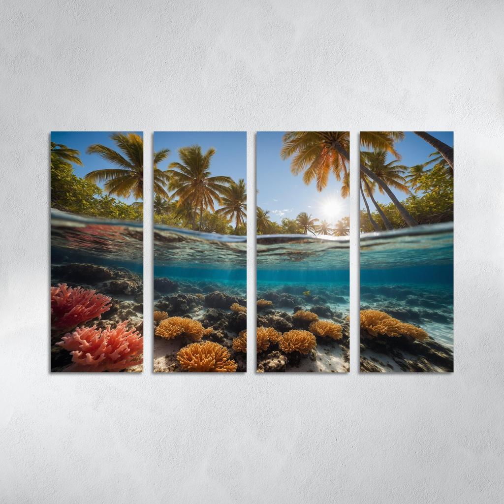The Vibrant Tides Of Colorful Coral Coast Multi-panel Paintings