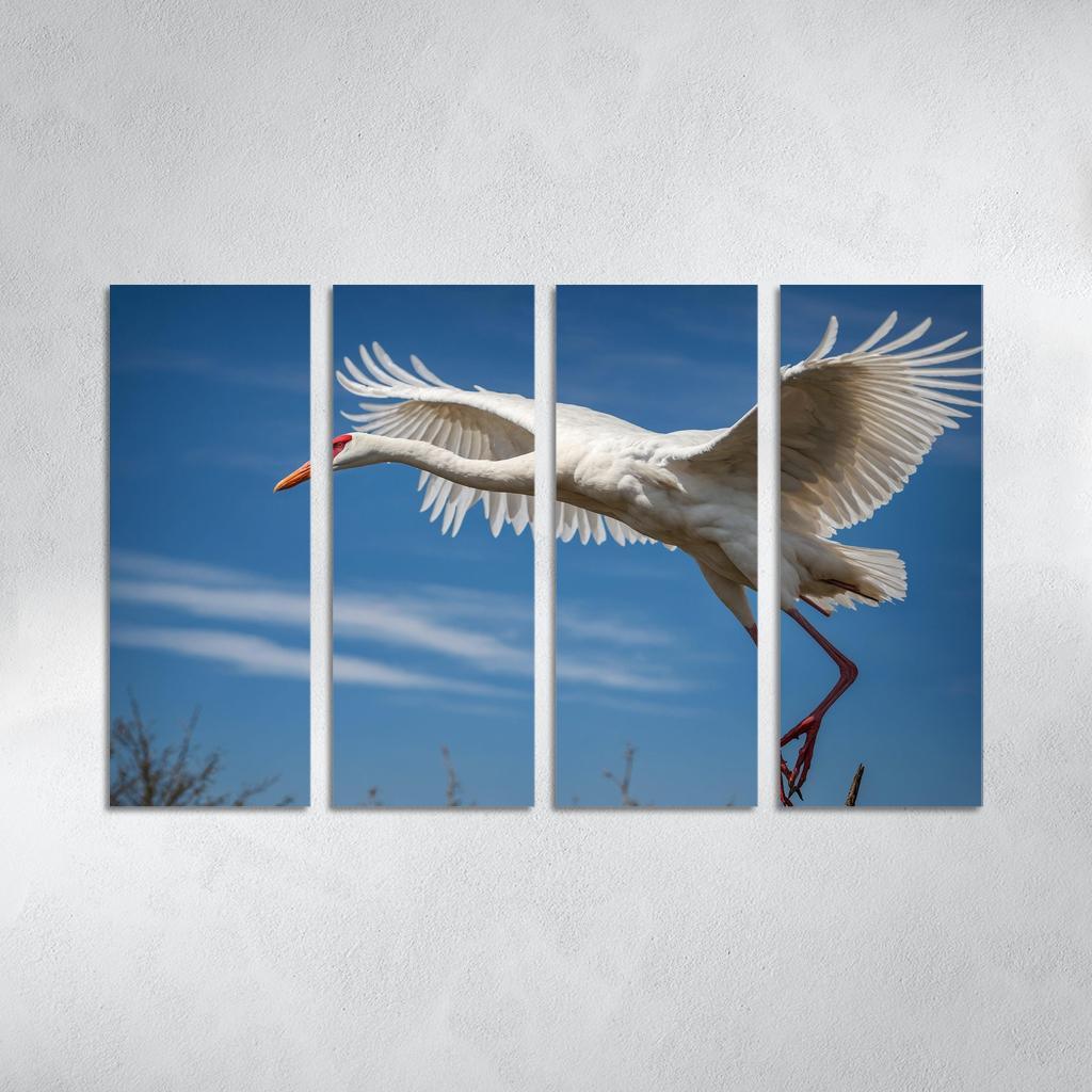 The Majestic Siberian Crane Harbingers Of Change Canvas Paintings Frame