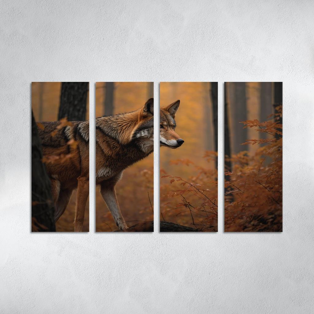 The Rare Red Wolf Shadow Of The Southeastern Forests Modern Paintings Frame