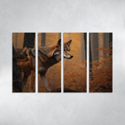 The Rare Red Wolf Shadow Of The Southeastern Forests Modern Paintings Frame