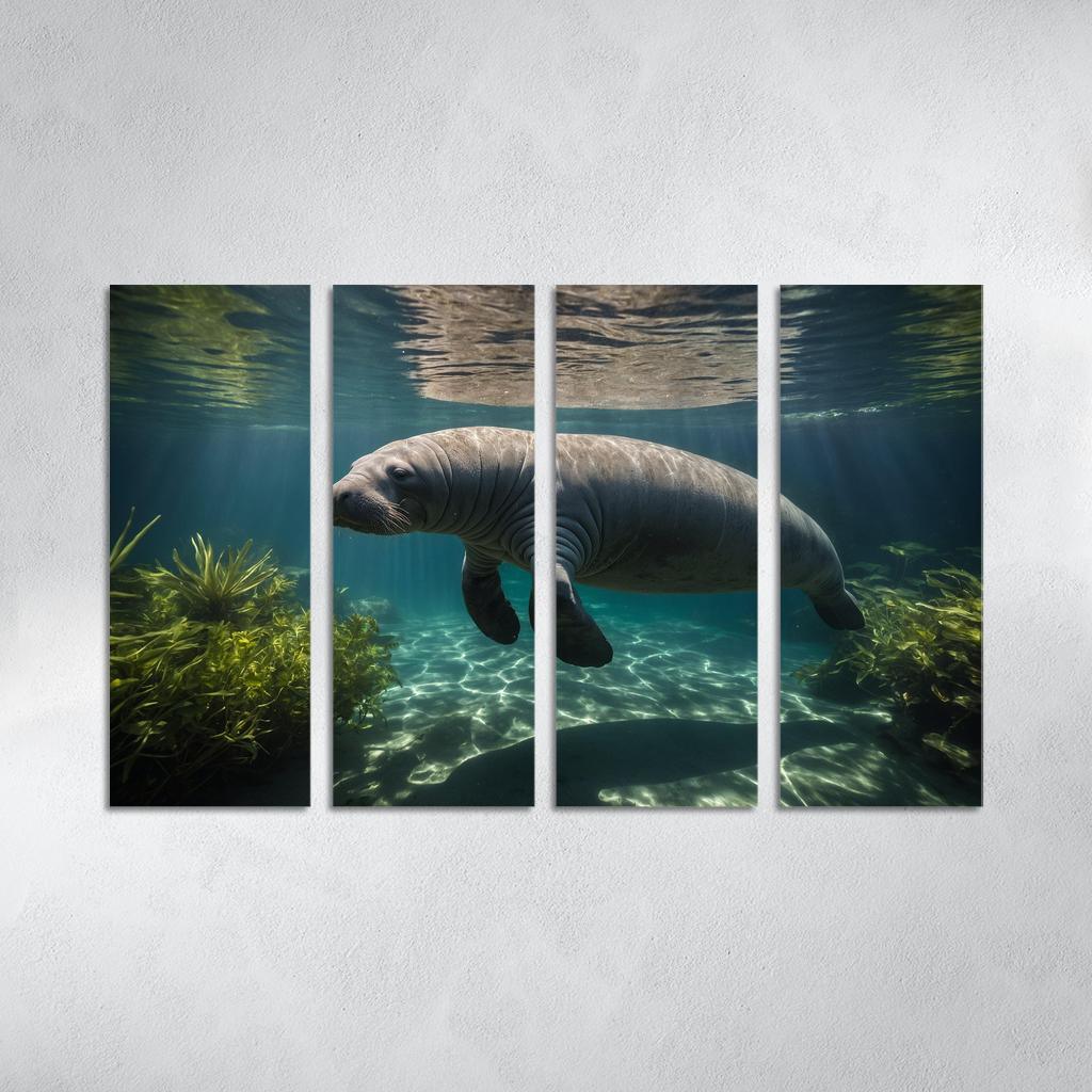 The Mysterious Manatee Gentle Giant Of The Waters Modern Paintings Frame