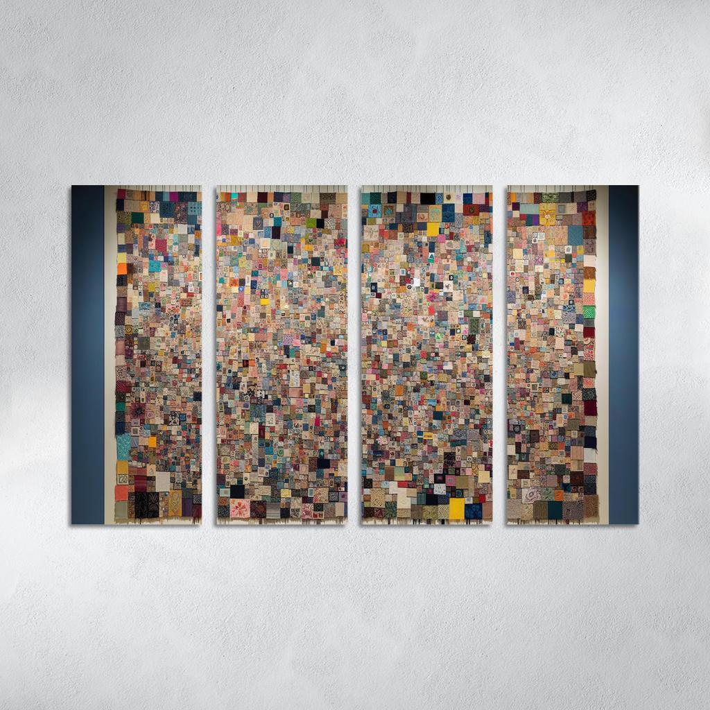 Human Threads The Fabric of Interconnectedness 4 Piece HD Modern Canvas Panels-Original Frame
