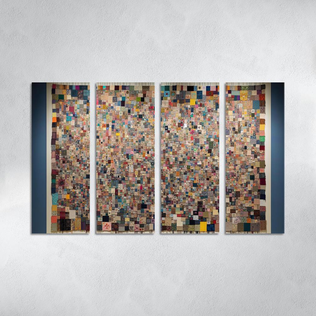 Human Threads The Fabric of Interconnectedness 4 Piece HD Modern Canvas Panels-Original Frame