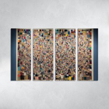 Human Threads The Fabric of Interconnectedness 4 Piece HD Modern Canvas Panels-Original Frame