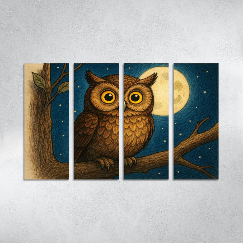 Wise Owl Night Watcher Premium Artwork Frames