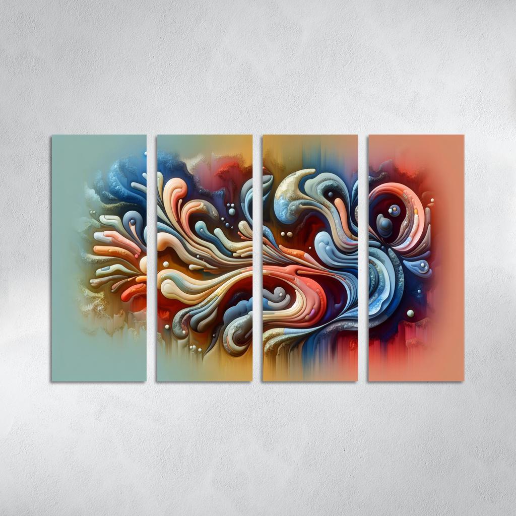 Metaphors of Existence 4 Piece HD Modern Canvas Panels-Original Frame