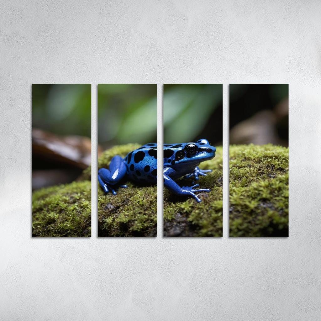 The Rare Blue Poison Dart Frog In A Tropical Rainforest Framed Paintings