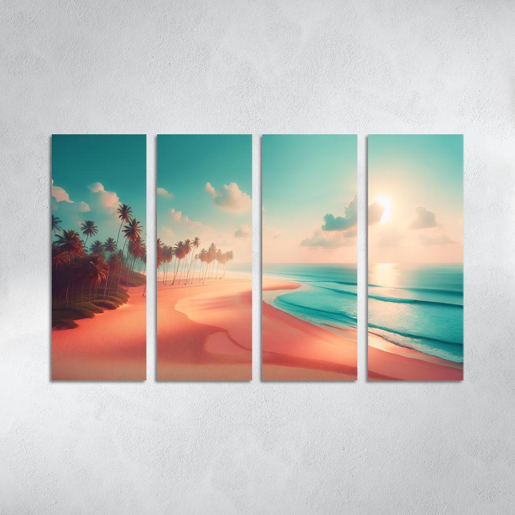 Peach Oasis Relaxing Island Vibes Premium Artwork Frames