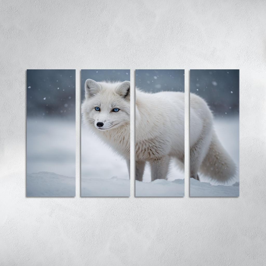 The Elegant Arctic Fox In Winter Framed Paintings