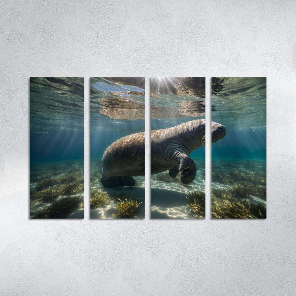 The Majestic Manatee Multi-panel Paintings