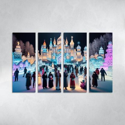 Harbin Ice And Snow Festival Canvas Paintings Frame