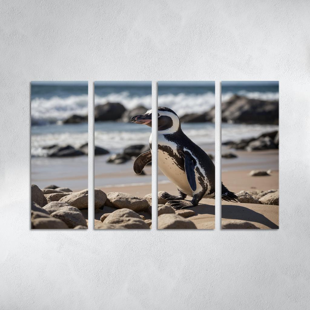 The Magnificent African Penguin The Black-footed Wonder Oil Paintings Frame
