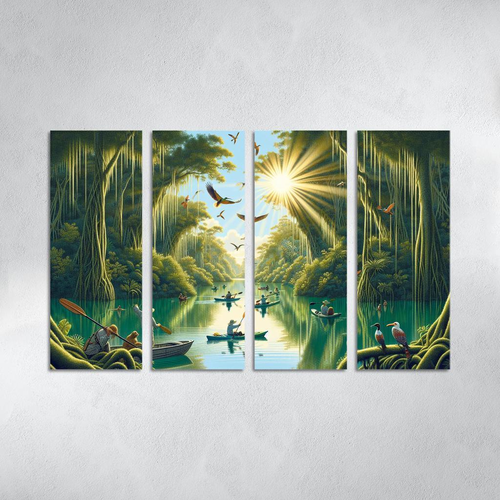 Mystic Waters Lagoon Adventure Abstract Paintings Frame