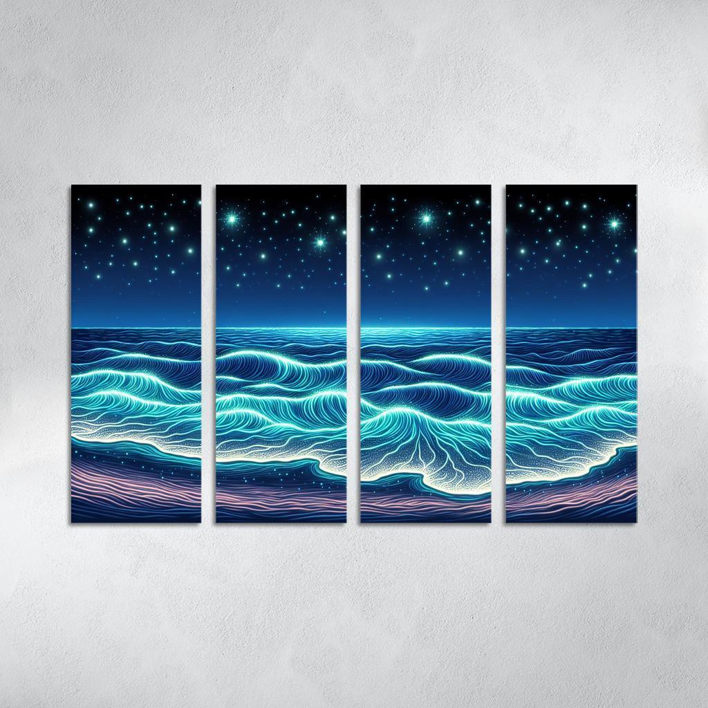 Glowing Waters Nighttime Enchantment Custom Paintings Frame