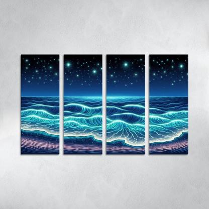 Glowing Waters Nighttime Enchantment Custom Paintings Frame