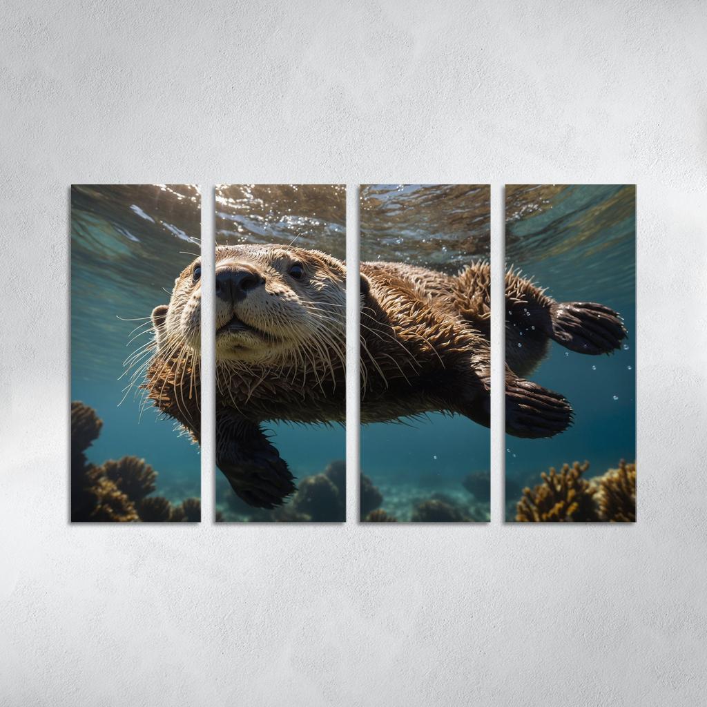 The Playful Sea Otter A Marine Acrobat Framed Paintings