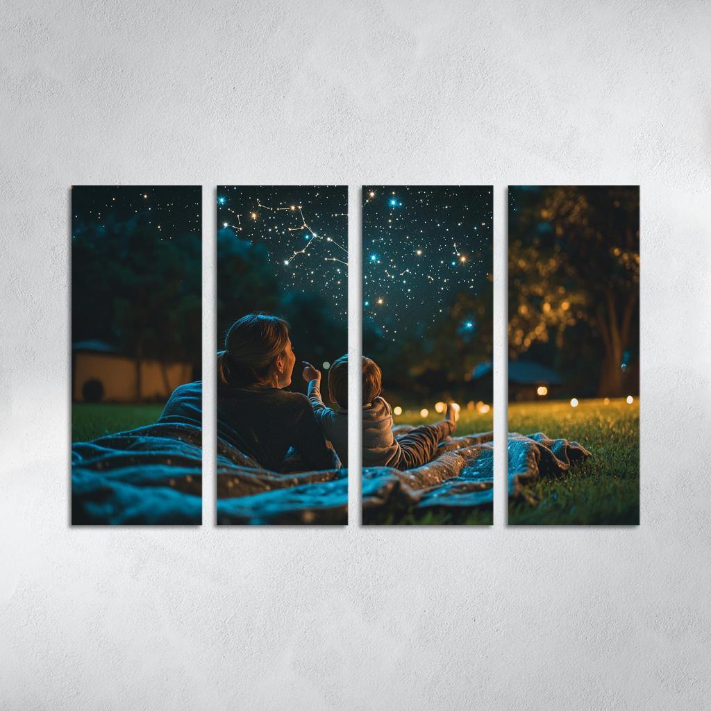 Starlit Moments A Mothers Nighttime Love Custom Paintings Frame