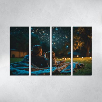 Starlit Moments A Mothers Nighttime Love Custom Paintings Frame