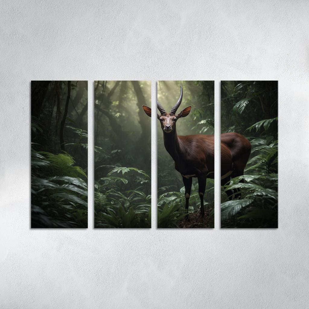 The Unique Saola Asia's Rare Unicorn Canvas Paintings Frame