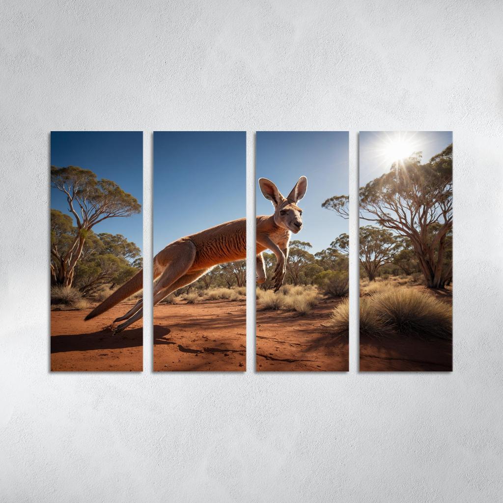 The Enigmatic Red Kangaroo Multi-panel Paintings