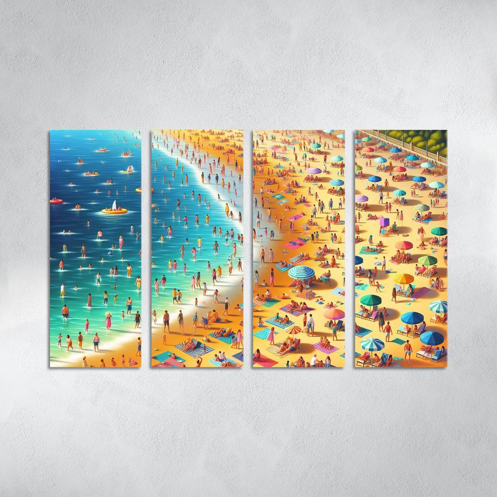 Sunny Shores Golden Beach Haven Abstract Paintings Frame