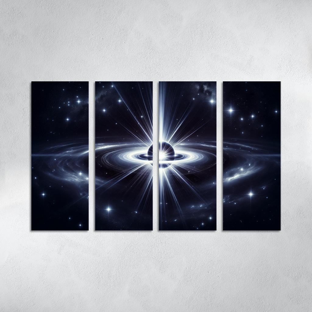 The Symphony of Pulsars 4 Piece HD Modern Canvas Panels-Original Frame
