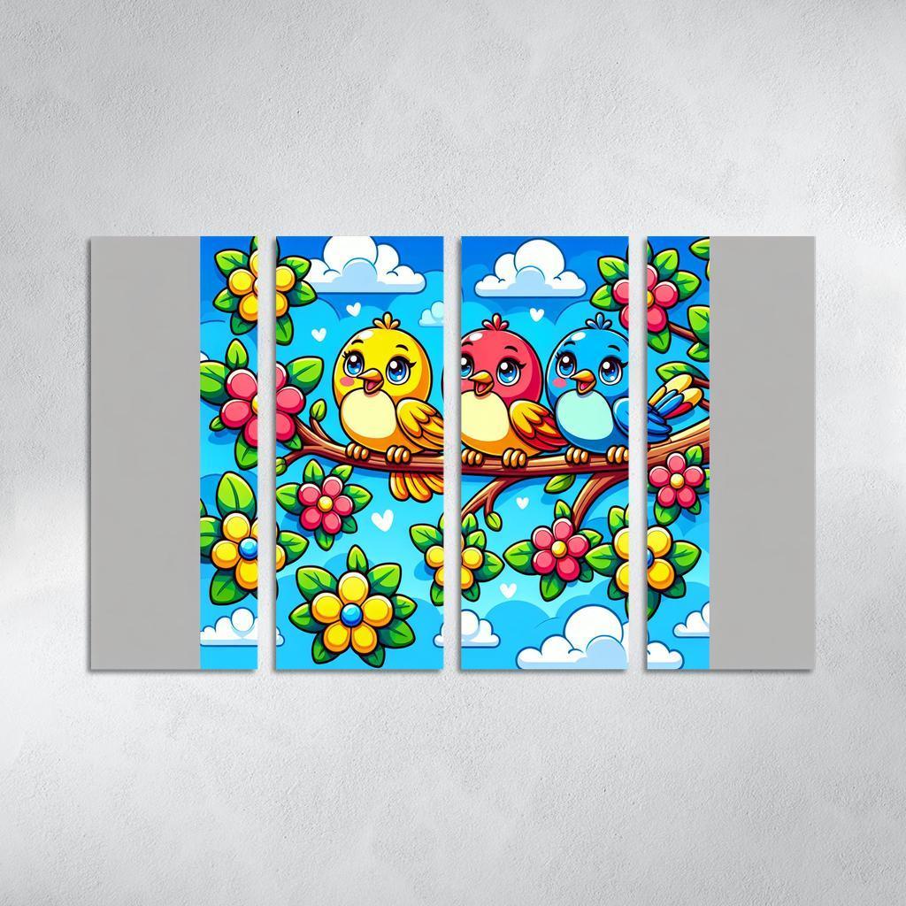 Sunny Sunbirds - Cheerful Companions Framed Paintings