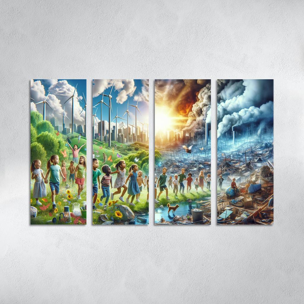 Future Generations Advocating For Climate Action Multi-panel Paintings