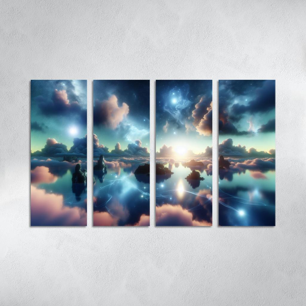 The Dreamweaver's Sanctuary 4 Piece HD Modern Canvas Panels-Original Frame