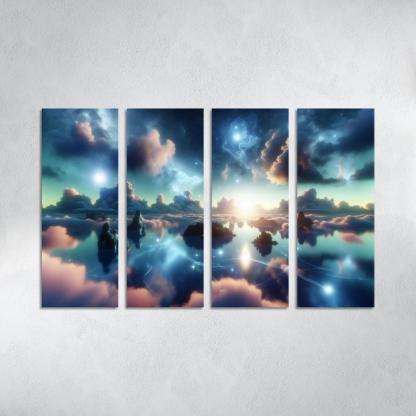 The Dreamweaver's Sanctuary 4 Piece HD Modern Canvas Panels-Original Frame