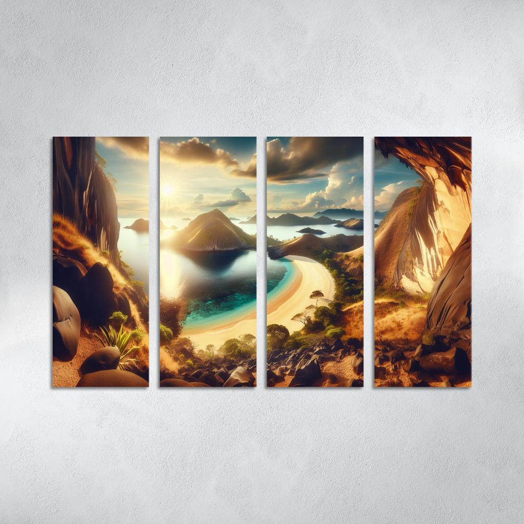 Amber Dunes Deserted Island Adventure Multi-panel Paintings