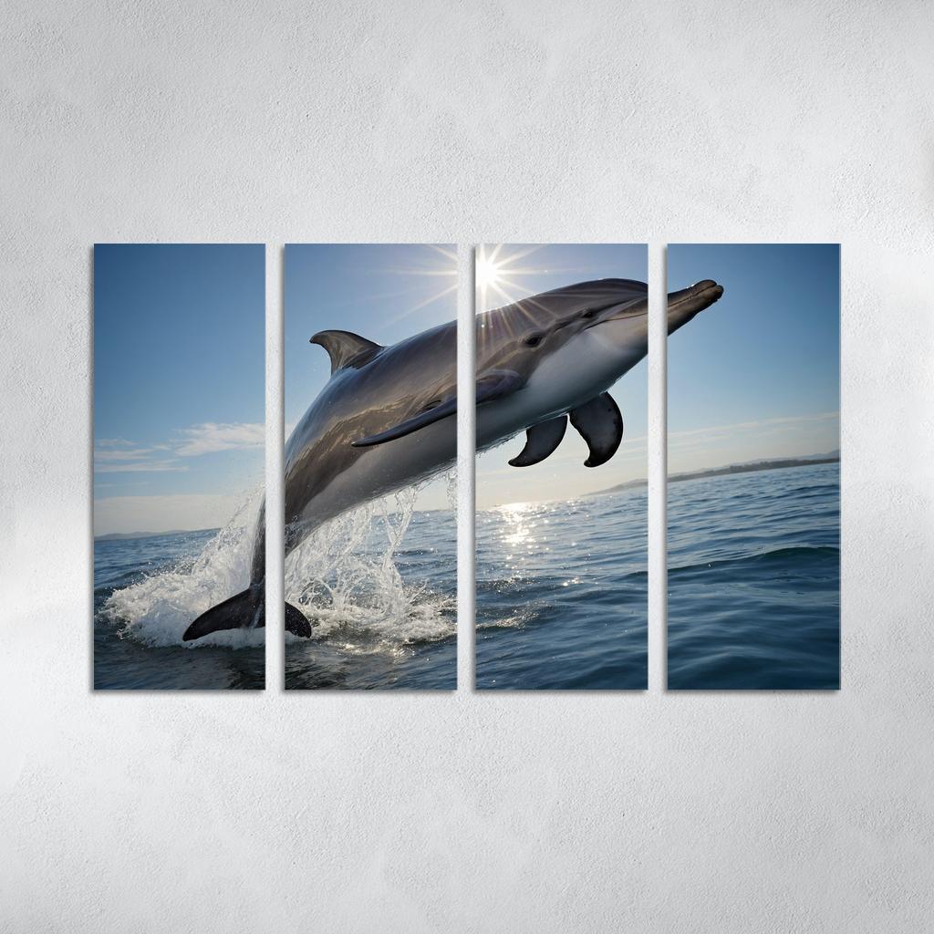 The Playful Bottlenose Dolphin In Coastal Waters Canvas Paintings Frame