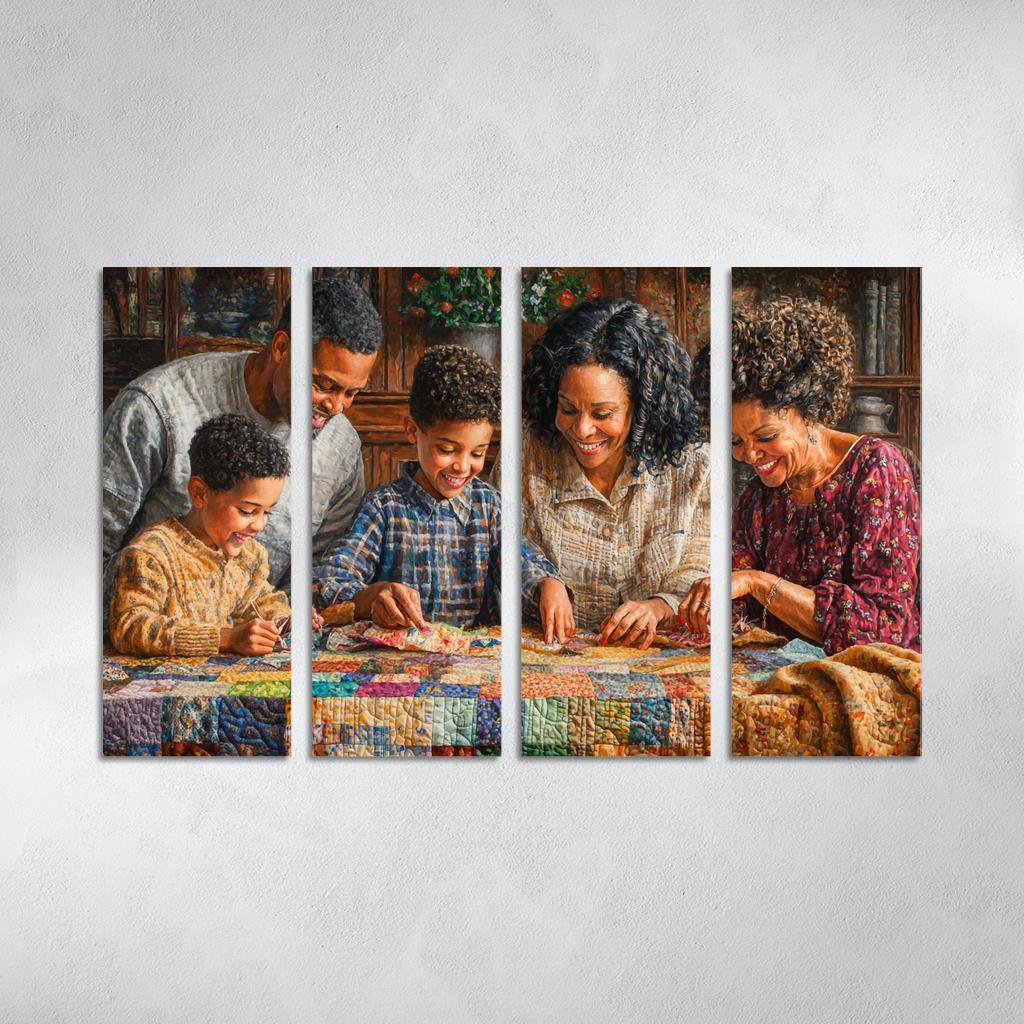 A Quilt Of Memories Stitched With Love Modern Paintings Frame