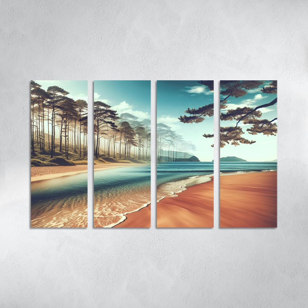 Whispering Pines Beach Nature's Symphony Custom Paintings Frame