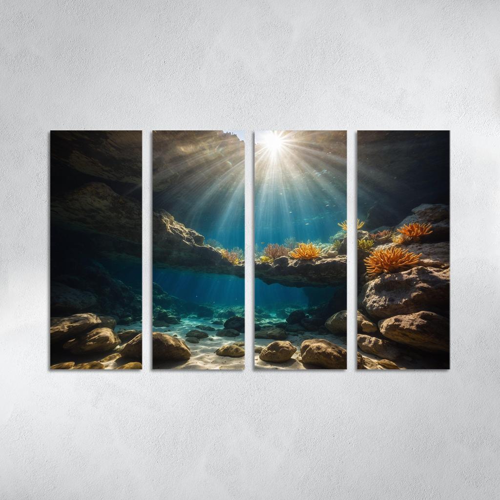 The Inspiring Depths Of Crystal Clear Waters Multi-panel Paintings