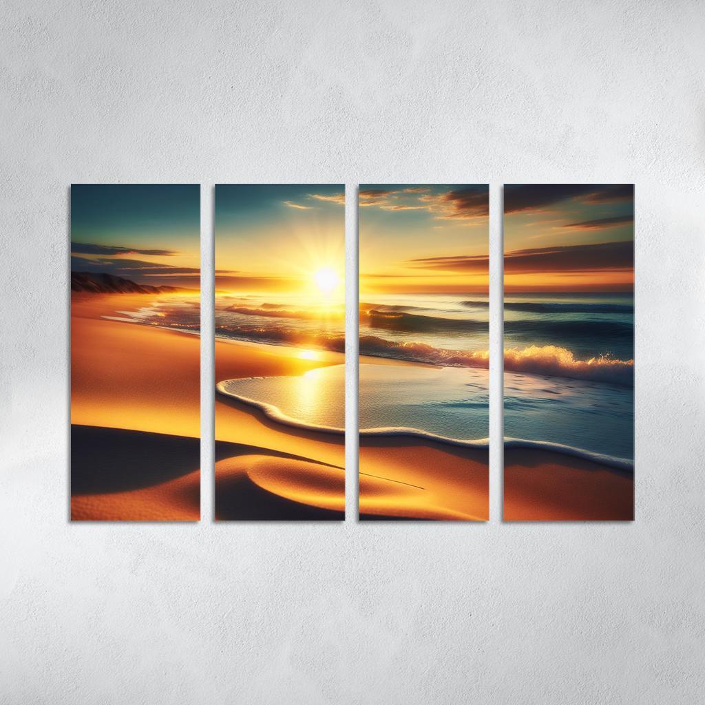Golden Horizon Sunrise Spectacle Custom Paintings Frame