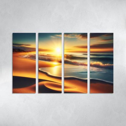 Golden Horizon Sunrise Spectacle Custom Paintings Frame