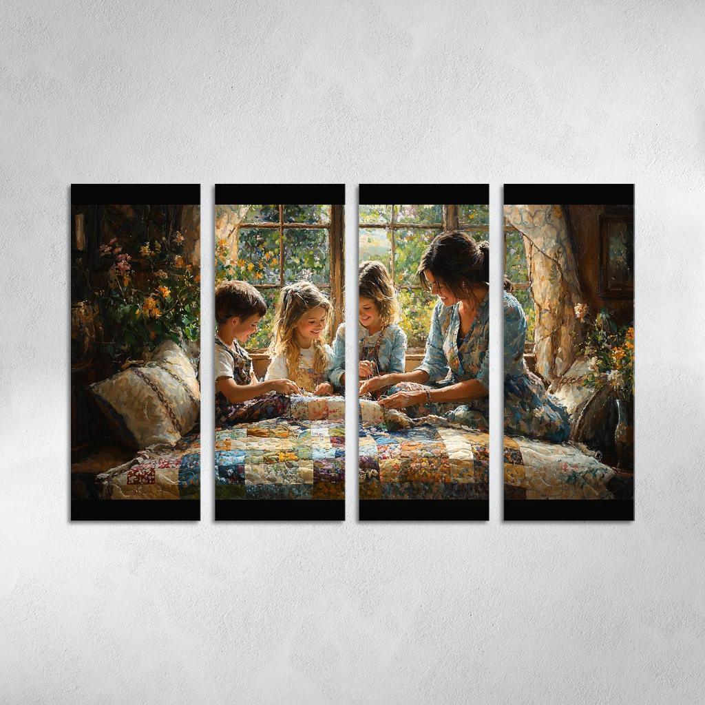 The Quilt Of Life Stitching Together Love Custom Paintings Frame