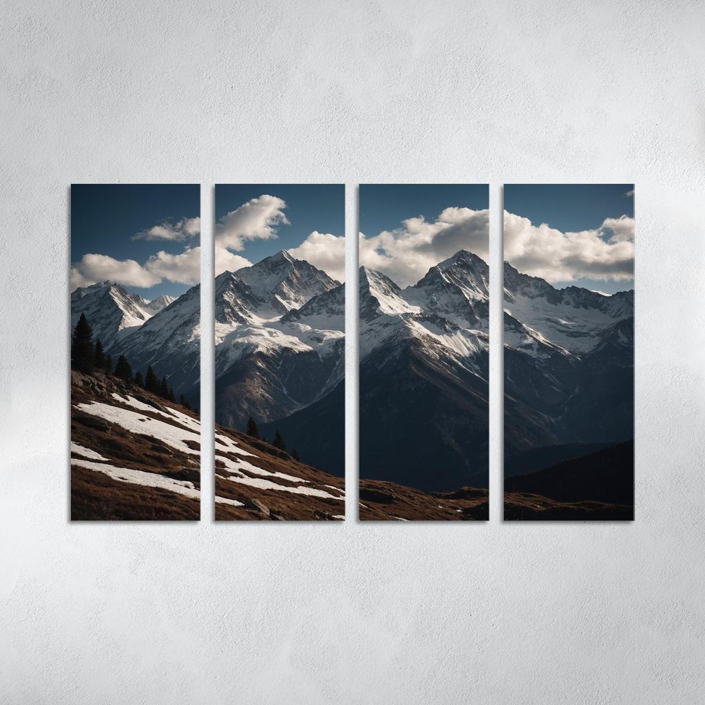 The Majestic Echo Of Rocky Mountains Oil Paintings Frame