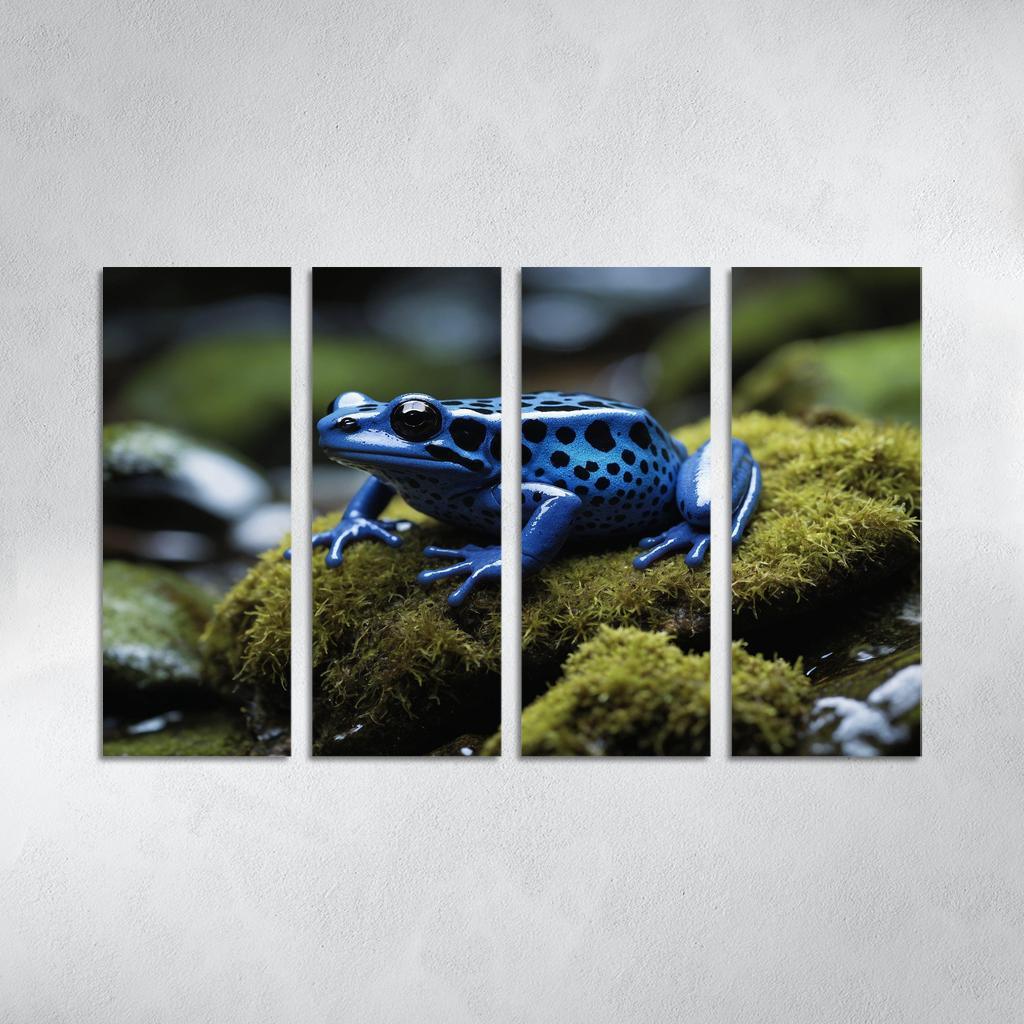 The Striking Blue Poison Dart Frog Multi-panel Paintings