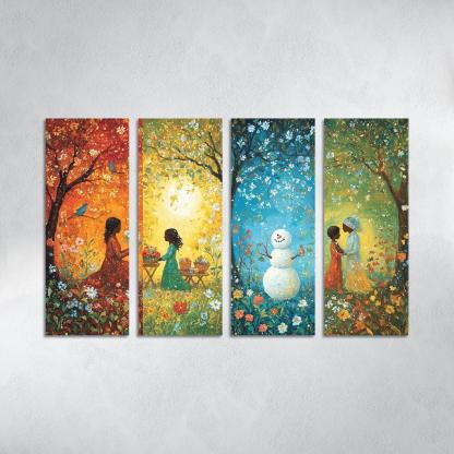 Seasons Of Love The Cycle Of Nurturing Custom Paintings Frame