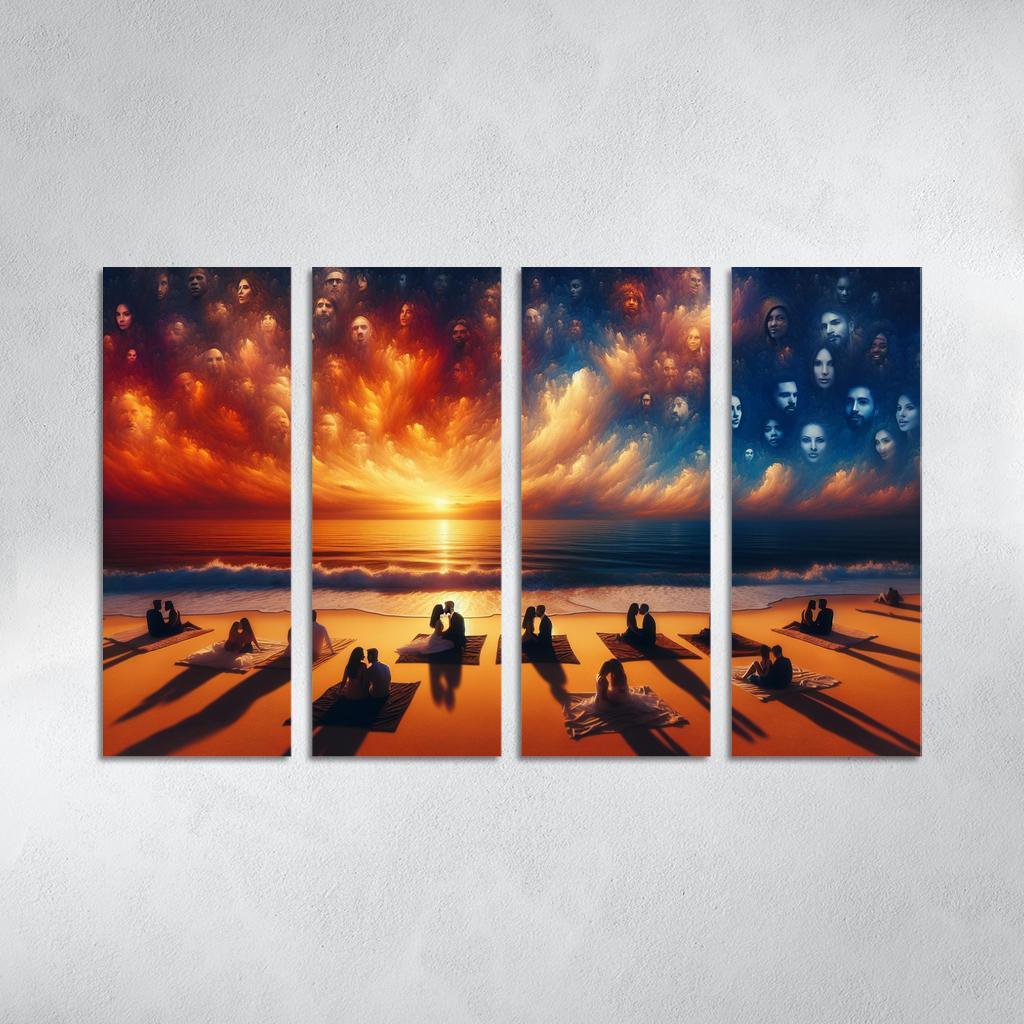 Sunset Oasis Romantic Getaway Art Trends