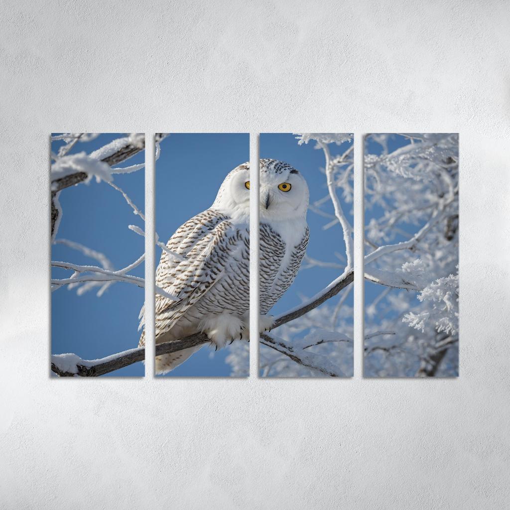 The Enchanting Snowy Owl In The Arctic Canvas Paintings Frame