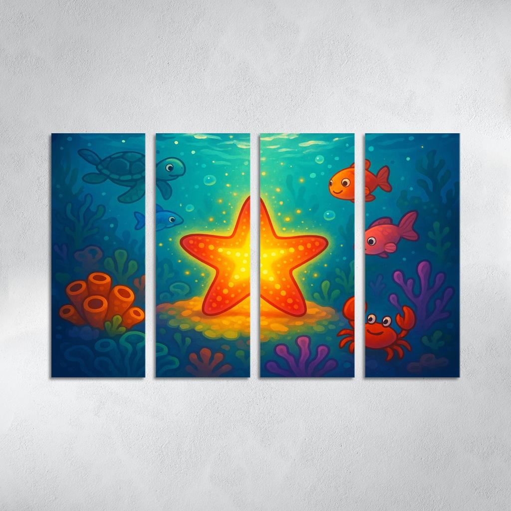 Sparkling Starfish Journey Premium Artwork Frames