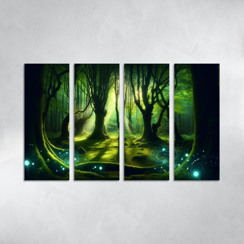 The Whispering Glade 4 Piece HD Modern Canvas Panels-Original Frame