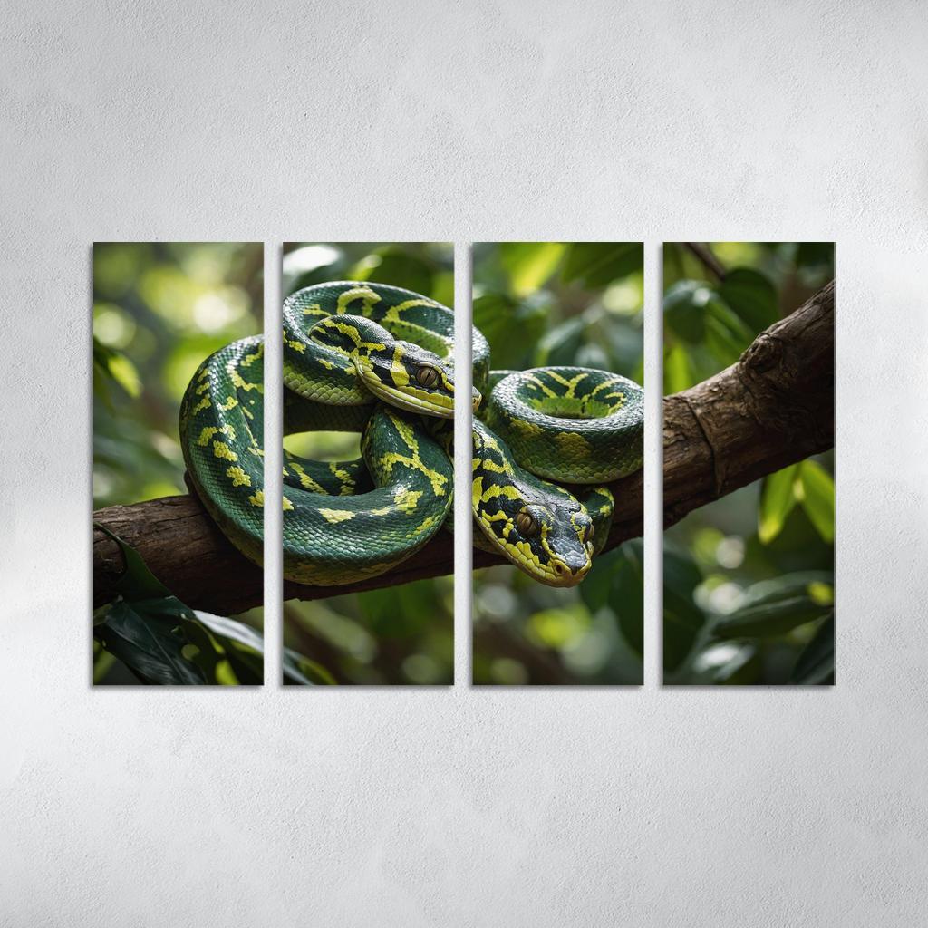 The Striking Green Tree Python An Arboreal Masterpiece Custom Paintings Frame